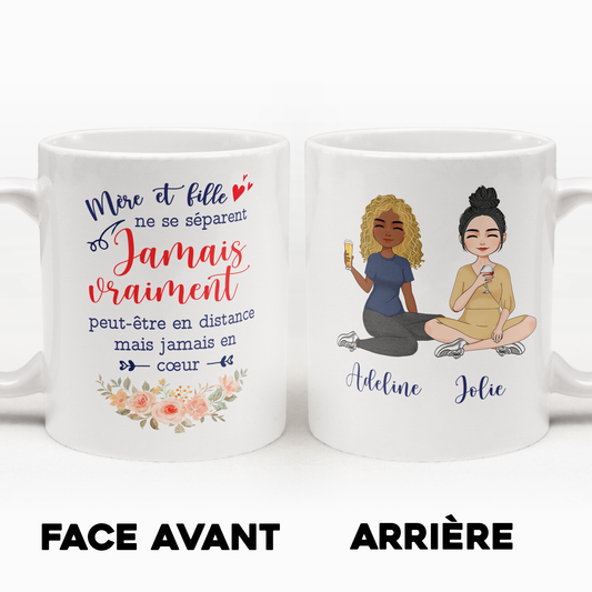 Tasse Personnalisé - Mère Et Fille Ne Se Séparent (2) - Cadeau Pour Maman, Grand-mère