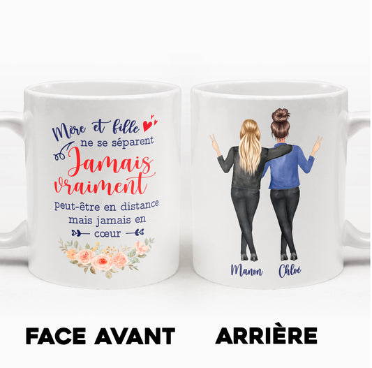 Tasse Personnalisé - Mère Et Fille Ne Se Séparent - Cadeau De Fête Des Mères Pour Maman, Grand-mère