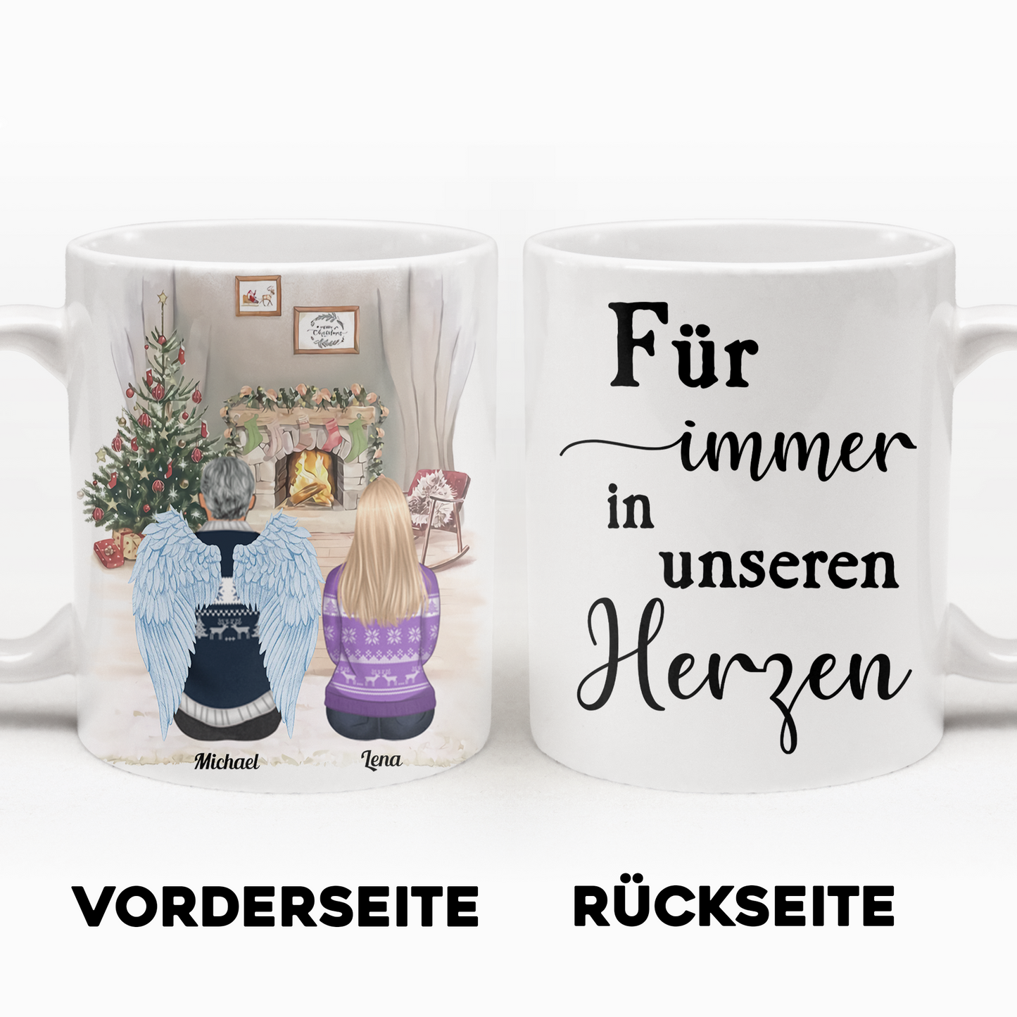 Personalisierte Tasse - Für Immer In Unseren Herzen - Weihnachtsgeschenk Für Eltern