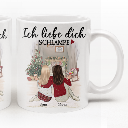 Personalisierte Tasse - Ich Liebe Dich Schlampe  - Weihnachtsgeschenk Für Beste Freunde