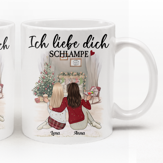 Personalisierte Tasse - Ich Liebe Dich Schlampe  - Weihnachtsgeschenk Für Beste Freunde