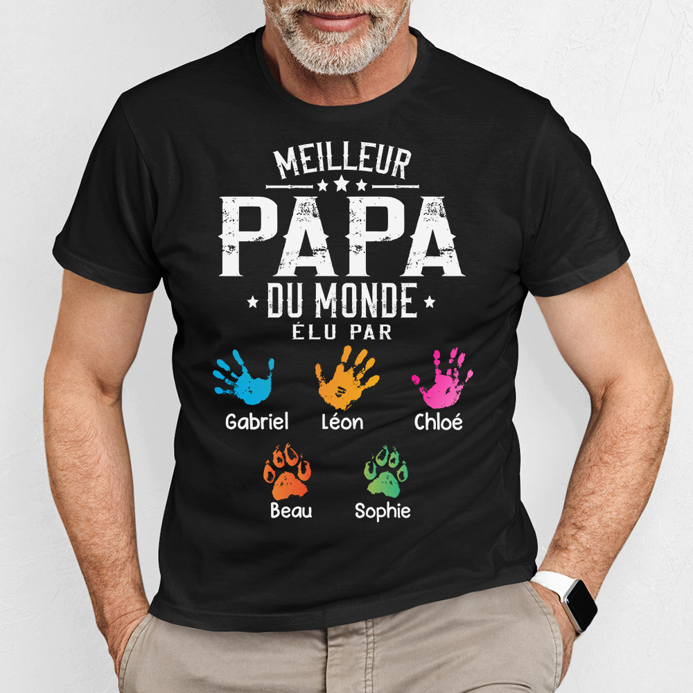 Vêtements Personnalisée - Meilleur Papa Du Monde - Cadeau De Fête Des Pères Pour Papa, Papy