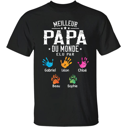 Vêtements Personnalisée - Meilleur Papa Du Monde - Cadeau De Fête Des Pères Pour Papa, Papy