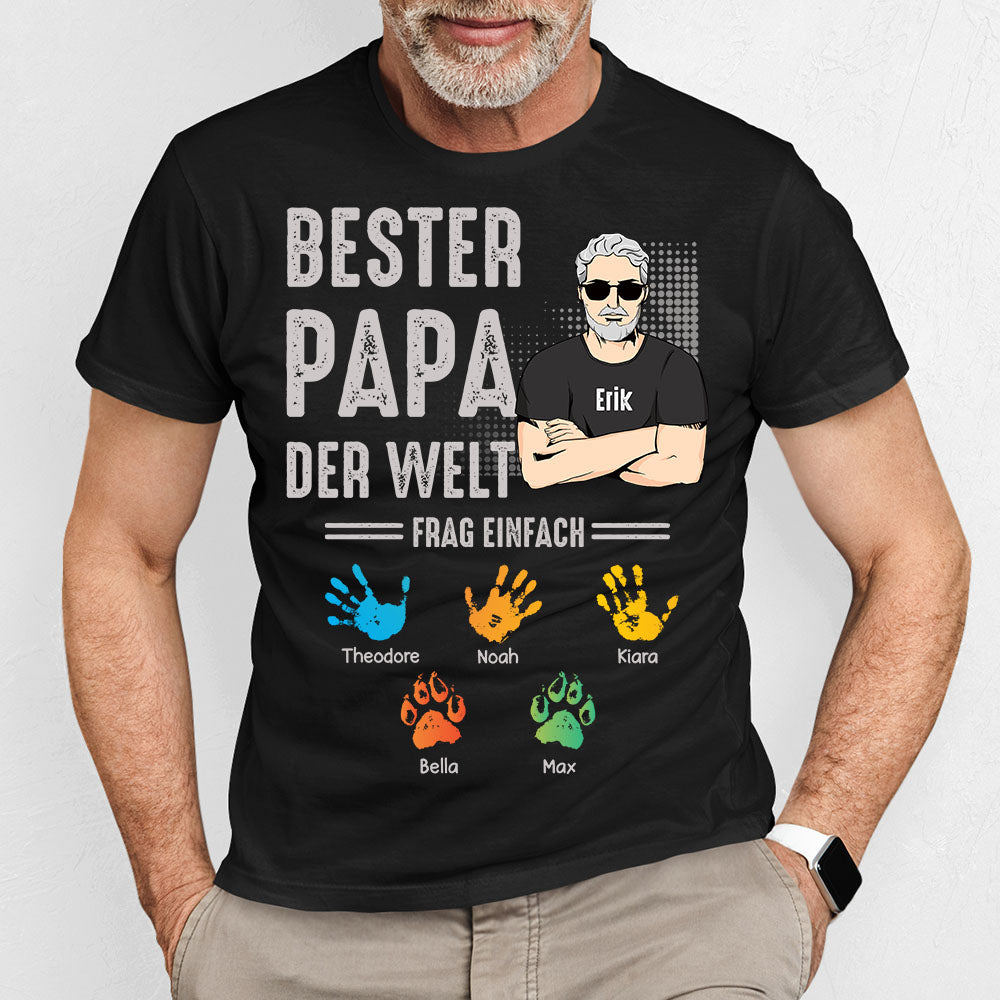 Personalisierte Kleidung - Bester Papa Der Welt Frag Einfach - Vatertagsgeschenke für Opa, Papa