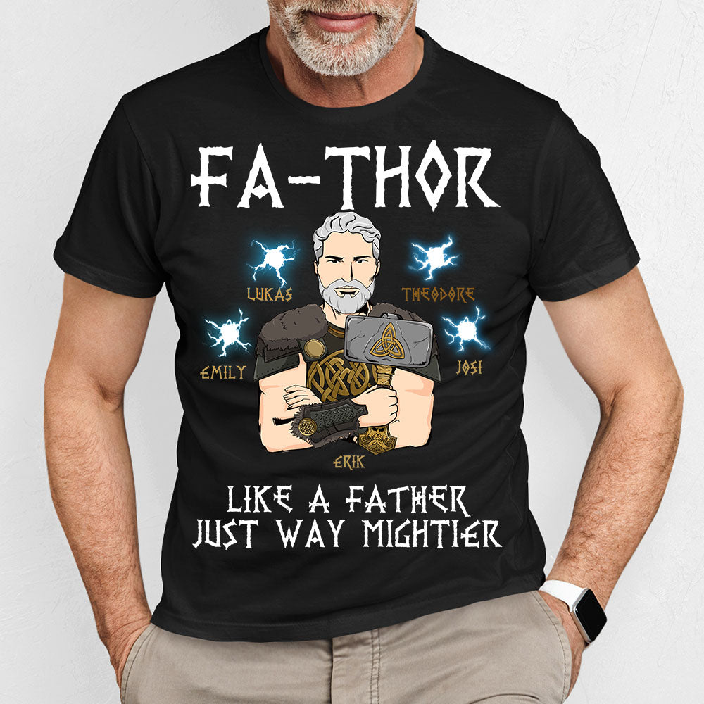 Personalized Apparel - Like A Father Just Way Mightier 2- Fathers Day Gift For Dad, Papa, Grandpa, Opa