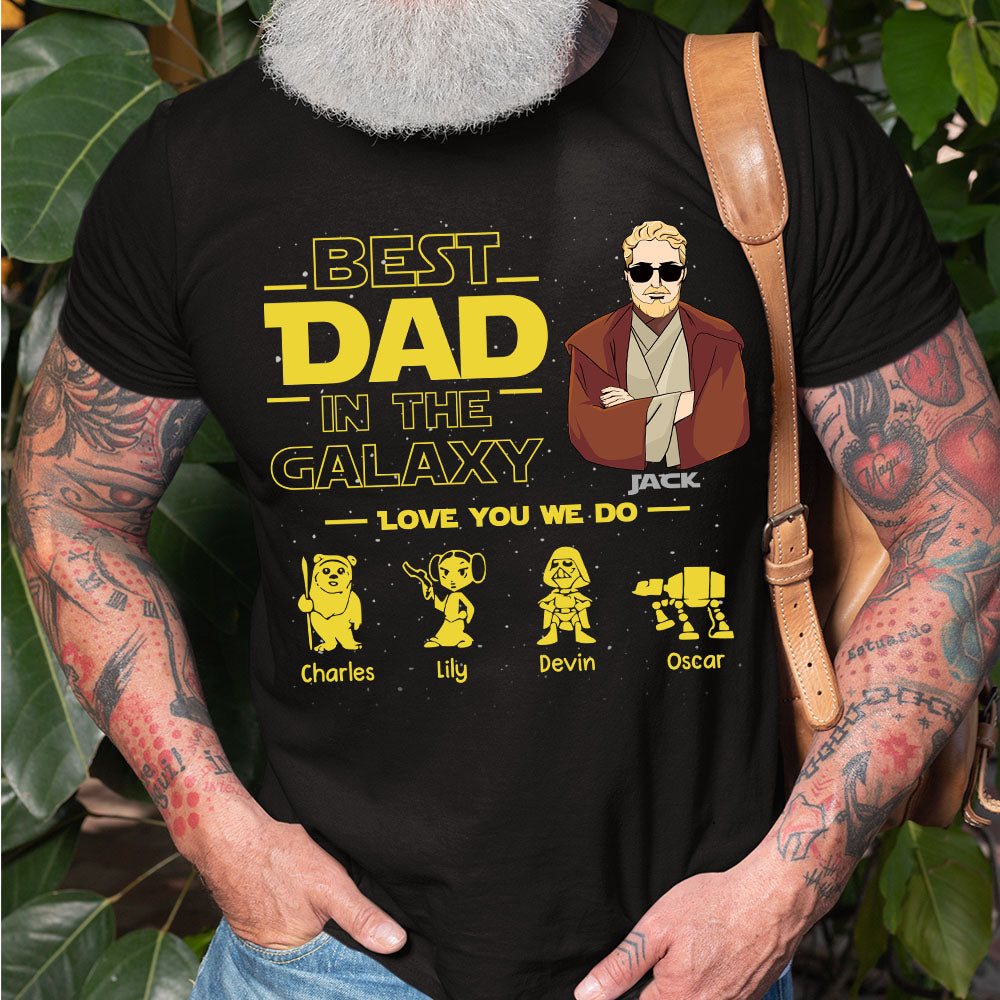 Personalized Apparel - Best Dad In The Galaxy - Fathers Day Gift For Dad, Papa, Grandpa, Opa