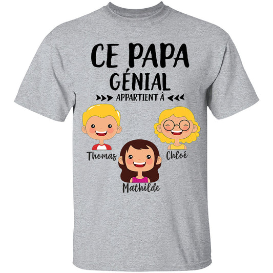 Vêtements Personnalisée - Ce Papa Génial Appartient À Un Joli Visage D'enfant - Cadeau De Fête Des Pères Pour Papa