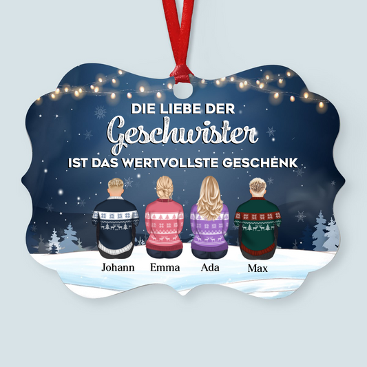 Personalisierte Weihnachtsschmuck aus Aluminium - Das Leben Ist Besser Mit Brüdern Und Schwestern - Weihnachtsgeschenk für Geschwister und Familie